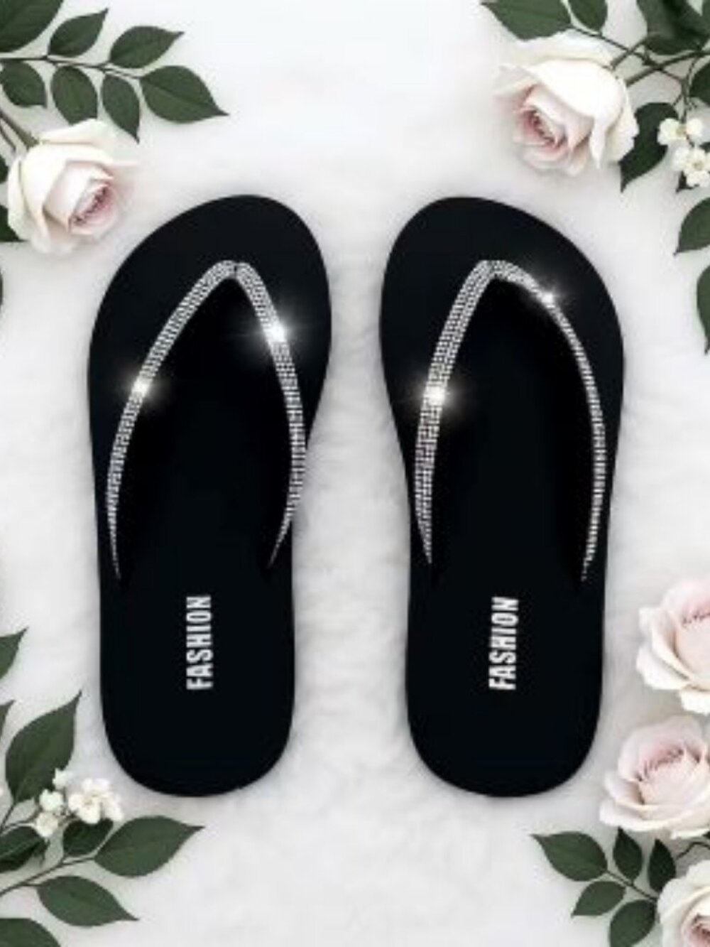 Fashion Rhinestone Flip Flops NIP